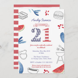 Invitación Patriótico 21 Fiesta de cumpleaños, veintiuno