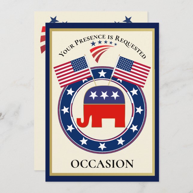 Invitación Patriótico EEUU (Anverso / Reverso)