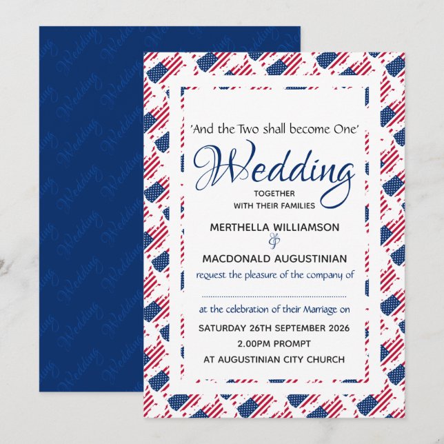 Invitación Patriótico | Escritura de Personalizado FLAG de EE (Anverso / Reverso)