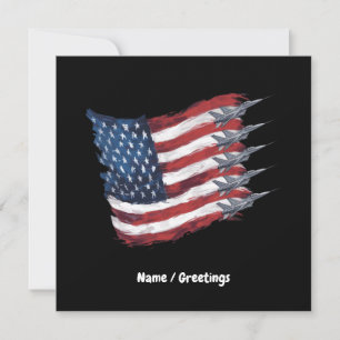 Invitación Patriótico Estados Unidos Combatir con la bandera