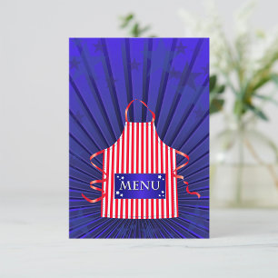 Invitación Patriótico USA Chef Red White Blue BBQ Cocinar