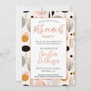 Invitación Patrón abstracto del Fiesta de Jubilación de Peach