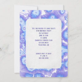 Invitación Patrón abstracto púrpura y azul