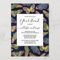 Patrón acuático Purpurina de mariposas de oro de l