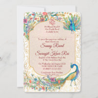 Patrón árabe de pavo real boda indio para el novio