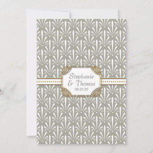 Invitación Patrón Art Deco Nouveau Moderno de Shell para vent