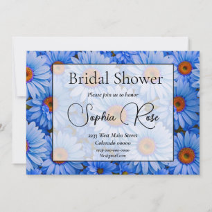 Invitación Patrón azul floral azul girasol azul marea
