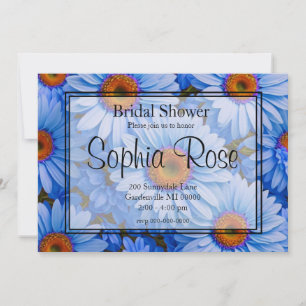 Invitación Patrón azul floral azul girasol azul marea