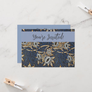 Invitación Patrón azul Willow de William Morris Tulip