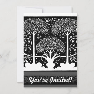 Invitación Patrón Beardsley de árbol Art Nouveau