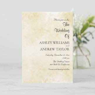 Invitación Patrón blanco amarillo elegante matrimonio