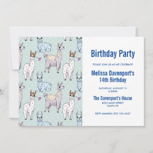 Invitación Patrón blanco de ama en los puntos de polka Cumple