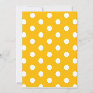 Invitación Patrón blanco y amarillo de puntos de polka ventil