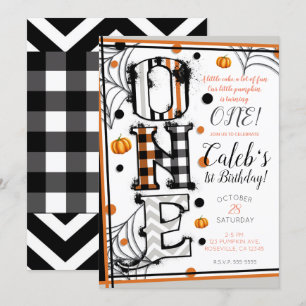 Invitación Patrón Caprichoso Combinación de Halloween Cumplea