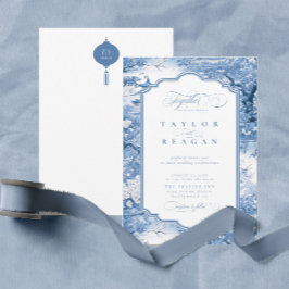 Invitación Patrón Chinoiserie de inspiración porcelana ID1094