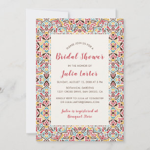 Invitación Patrón clásico de mandala geométrico para despedid