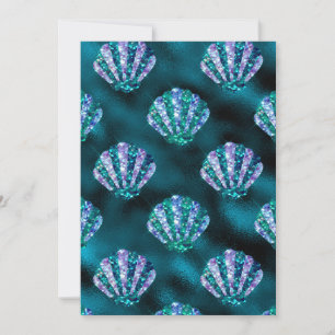 Invitación Patrón Colorido de Conchas de Ostra Glamour Oceáni