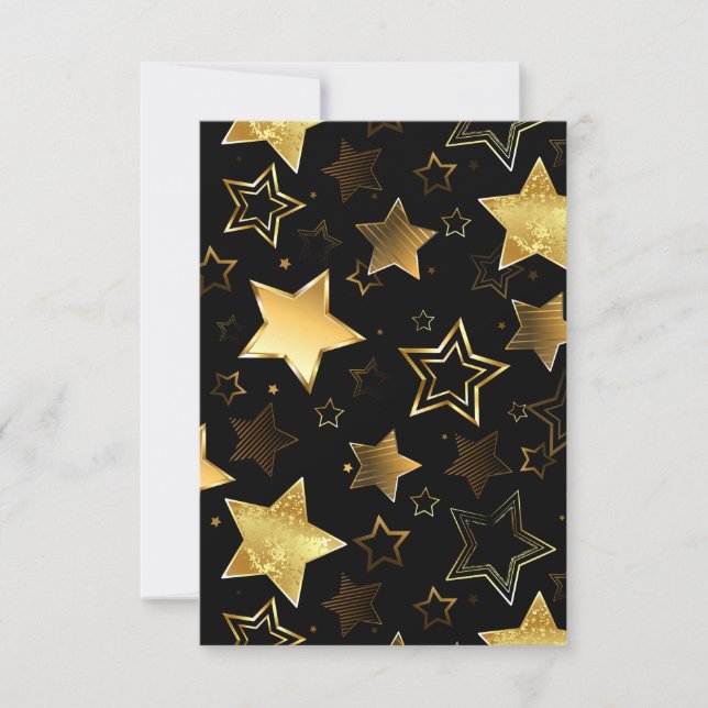 Invitación Patrón continuo con estrellas doradas (Anverso)