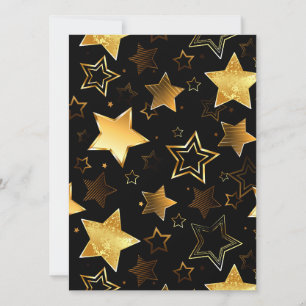 Invitación Patrón continuo con estrellas doradas