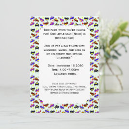 Invitación Patrón continuo de coche pixelado de cumpleaños mo