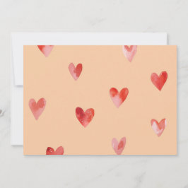 Invitación Patrón continuo de corazones al acuarela