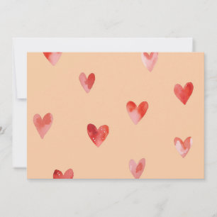 Invitación Patrón continuo de corazones al acuarela