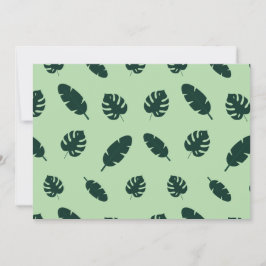 Invitación Patrón continuo de hojas de Monstera y palmeras tr
