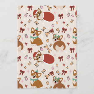 Invitación Patrón continuo de Navidad adorable de Corgi