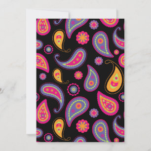 Invitación Patrón continuo de Paisley colorido