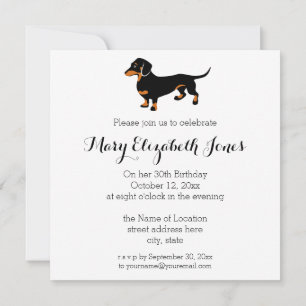 Invitación Patrón Cute Dachshund