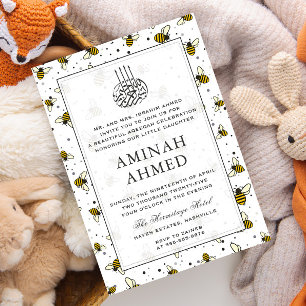 Invitación Patrón de abejas explosivas Aqiqa Aqeeqa Neutral I