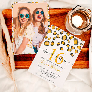 Invitación Patrón de acuarela de leopardo salvaje moderno Swe