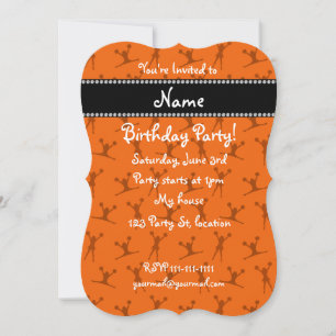 Invitación Patrón de animador naranja de nombre personalizado