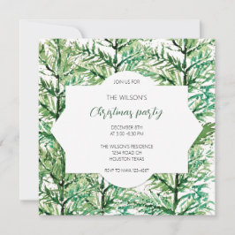 Invitación Patrón de árbol de acuarela artificial
