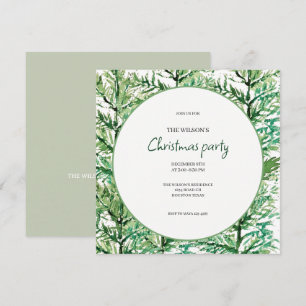 Invitación Patrón de árbol de acuarela artística 