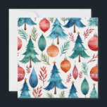 Invitación Patrón de árbol de Navidad<br><div class="desc">Diseño de patrón de árboles de navidad pintados con acuarela</div>