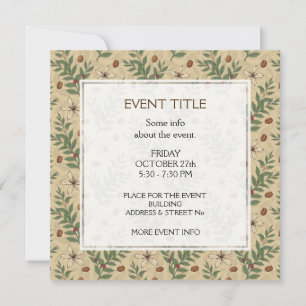 Invitación Patrón de árbol del café