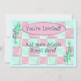 Invitación Patrón de arte retro estilo de cena divertido