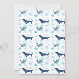 Invitación Patrón de ballenas azules sin foco - Animales mari