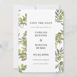 Invitación Patrón de bifurcación Olive Guardar la fecha Invit