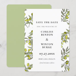 Invitación Patrón de bifurcación Olive Guardar la fecha Invit