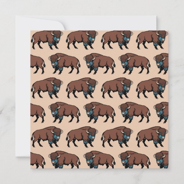 Invitación Patrón de Bison de Búfalo (Anverso)