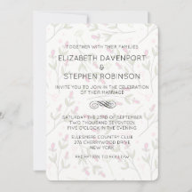 Patrón de Bodas de Flores Silvestres Rosas y Verde