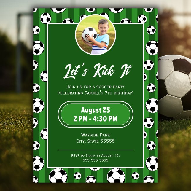 Invitación Patrón de bolas de fútbol para niños y fiesta de c (Subido por el creador)