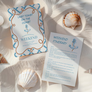 Invitación Patrón de Bow de Ancla Náutica Fin de semana de so