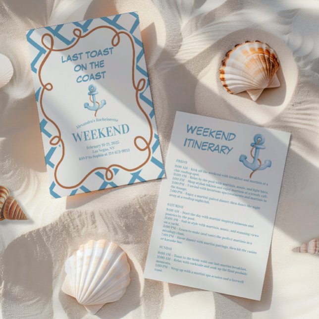 Invitación Patrón de Bow de Ancla Náutica Fin de semana de so (Subido por el creador)