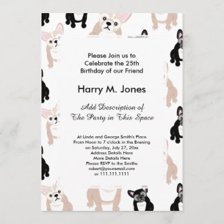Invitación Patrón de Bulldog francés Personalizado