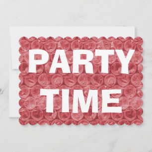 Invitación patrón de burbujas rojas de plástico