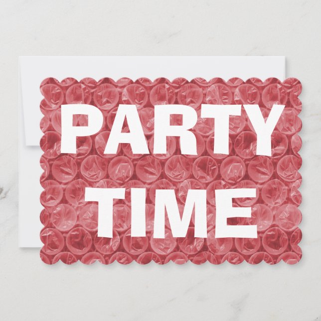 Invitación patrón de burbujas rojas de plástico (Anverso)