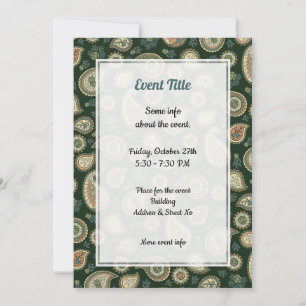 Invitación Patrón de cachemira de ciprés